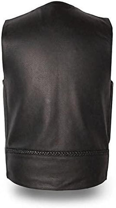 Eagle Leather Men's Ruffian Braided Vest - Black - Eagle Leather