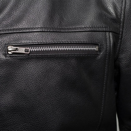 Eagle Rocky Leather Jacket: Simple and clean, the Rocky jacket is a lightweight cowhide jacket with a center zipper and bande