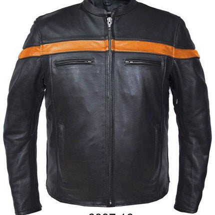 Men's Orange Stripe Jacket - Eagle Leather