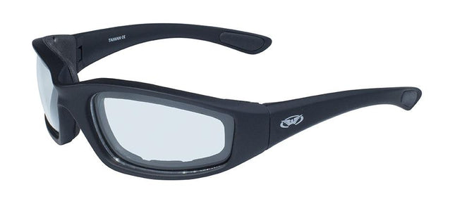 Global Vision Kickback 24 Sunglasses - Matte Black Frame & Clear to Smoke Lens - Eagle Leather