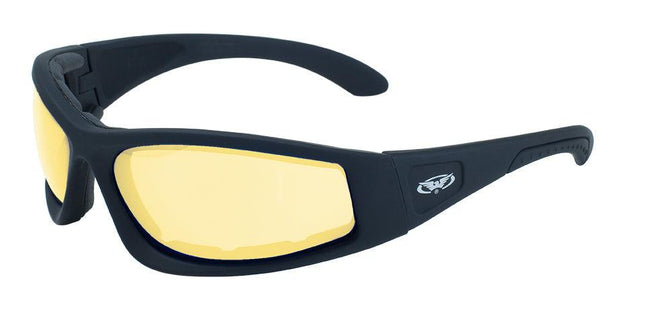 Global Vision Triumphant 24 Sunglasses - Matte Black Frame & Yellow Tint to Smoke Lens - Eagle Leather