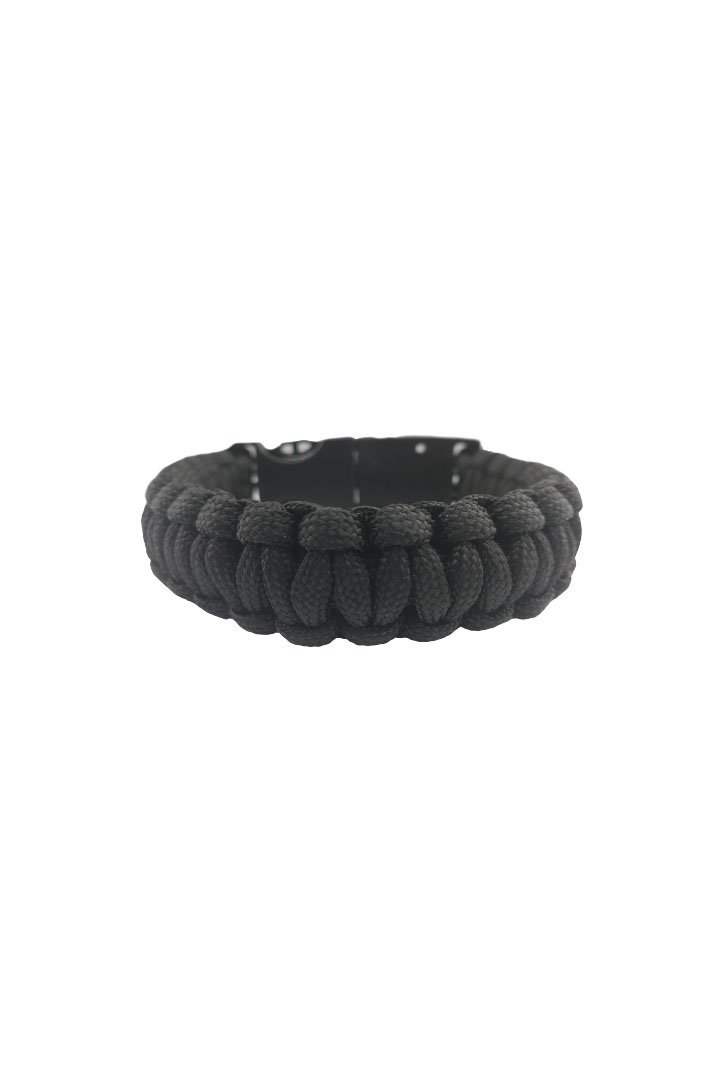Black Paracord Wristband - Eagle Leather