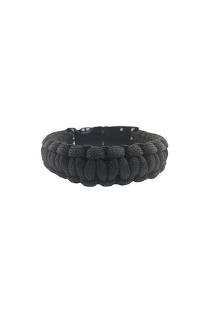 Black Paracord Wristband: Chrome Metal Skull Charm
Paracord- Over 10 ft