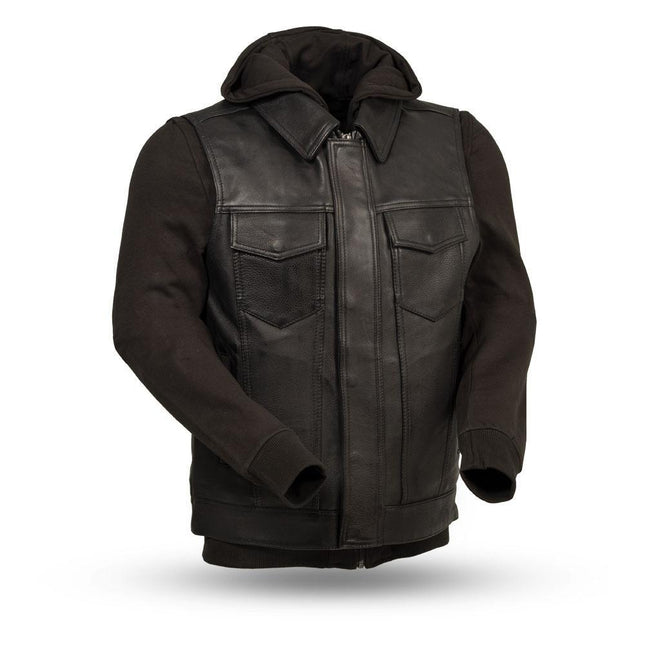 Eagle Leather Men's Kent Vest with Hoodie - Black - Eagle Leather