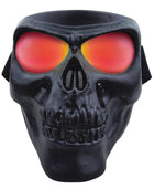 Black Skull Mask Red Lenses: Features:

Made with Polypropylene (Helmet Material)
Polycarbonate Lenses
Matte Black Mask
Soft-