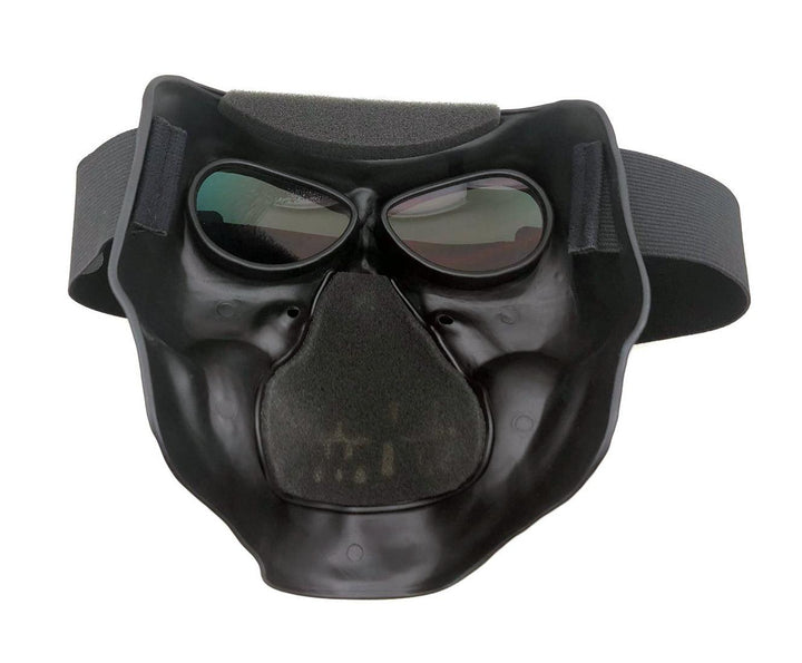 Global Vision Matte Black Skull Full Face Mask - Smoke & Red Lens - Eagle Leather