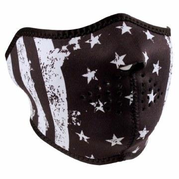 Half Mask Black & White Flag: The ZAN Headgear Neoprene Half Face Mask features full coverage of the nose, chin, and cheeks w