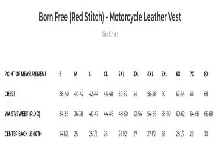 Men's Born Free Vest Red Stiching