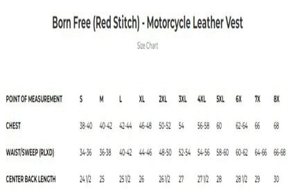 Men's Born Free Vest Red Stitching: Features:

1