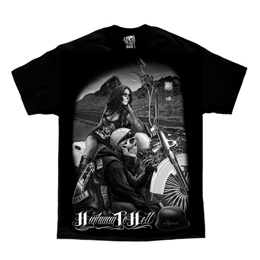 Men's Highway to Hell Shirt: "IMAGE IS ON THE FRONT"! 6 oz
