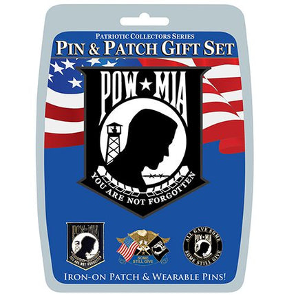 Eagle Emblems Men's POW*MIA Pin & Patch Gift Set - Eagle Leather