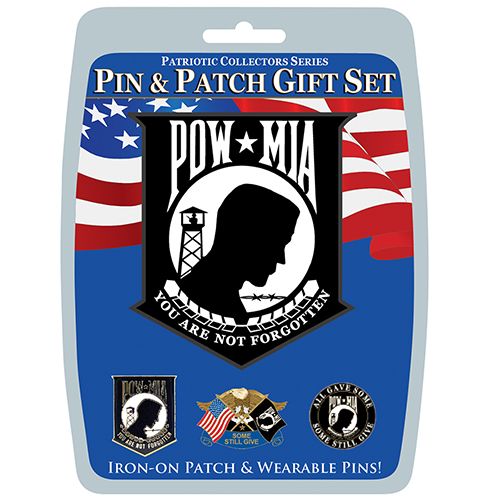 Eagle Emblems Men's POW*MIA Pin & Patch Gift Set - Eagle Leather
