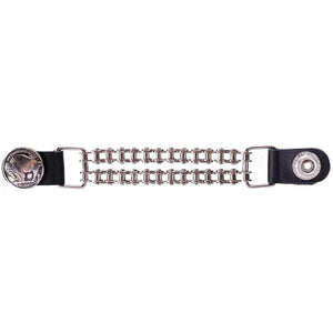 BuffaloHeadVestExt: Double Motorcycle Chain Buffalo Head Nickle Vest extender