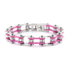 Link Braclelet With Pink Stone