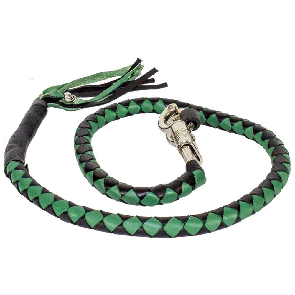 Get Back  Hand Braided Leather Around a Nylon Core Black/Green: Features:

Genuine, hand-braided leather around a nylon core
