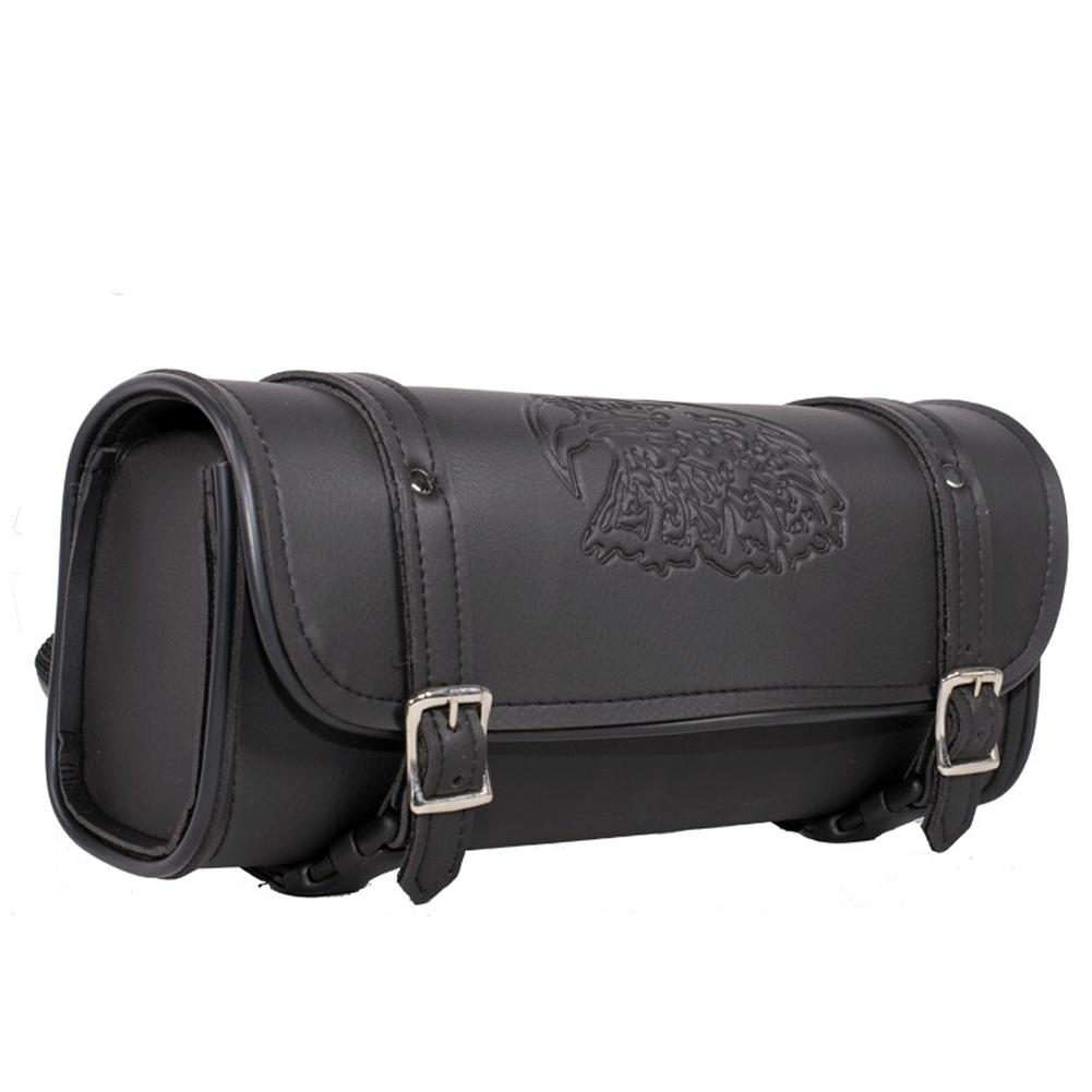 Dream Apparel 12" Motorcycle Tool Bag with Eagle Design - Black - Eagle Leather