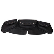 PVC Windshield Bag With Studs: Features:

Heavy Durable PVC
Features Studs
PVC Windshield Bag Set (3 Compartments)
Dimensions