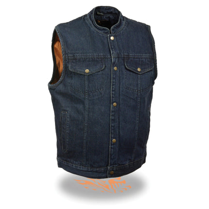 Men's Denim Club Vest With Snaps