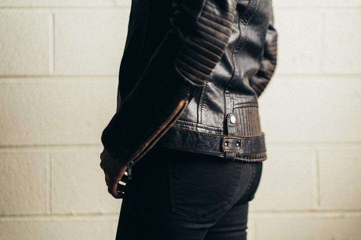 Women's Electra Jacket: Meet Electra - the women's leather motorcycle jacket that offers both flair and functionality