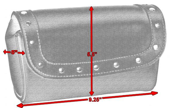 Tool Bag With Studs 401S: Features:
Premium Synthetic Leather Tool Bag with Studs
Color: Black
Size: 9