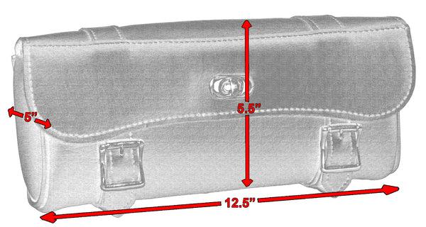Large Two Strap Tool Bag: Features:

Large Premium Synthetic Leather Tool Bag
Color: Black
Size: 12