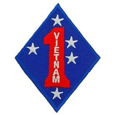 Eagle Emblems Men's 3" Vietnam USMC 1st Division Patch - Blue - Eagle Leather