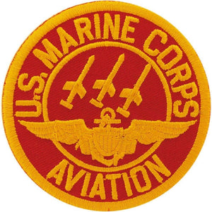 USMC Aviation (USN): Marine Corps Aviation Iron On Patch 3" PM0193 Licensed by Eagle Emblems