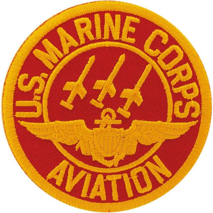 USMC Aviation (USN): Marine Corps Aviation Iron On Patch 3" PM0193 Licensed by Eagle Emblems