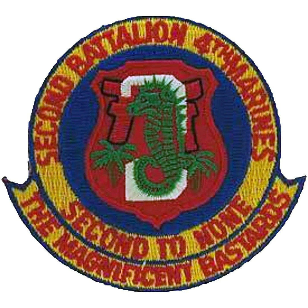 Eagle Emblems 3-3/8" Men's USMC 2nd Battalion 4th Marines Patch - Multicolor - Eagle Leather