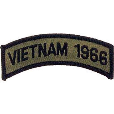 Eagle Emblems 3-1/2"x1" Men's Vietnam Tab 1966 Subdued Patch - Gray - Eagle Leather