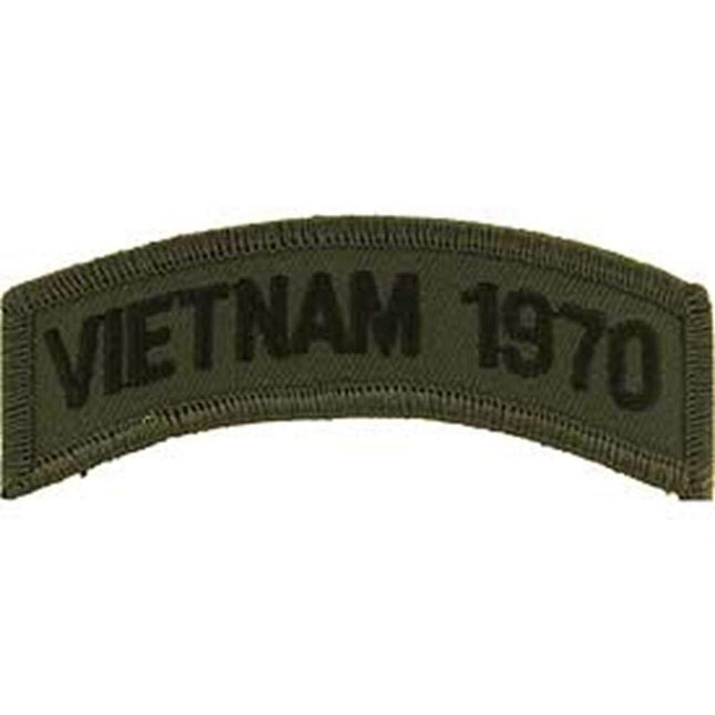 Eagle Emblems 3-1/2"x1" Men's Vietnam Tab 1970 Subdued Patch - Gray - Eagle Leather