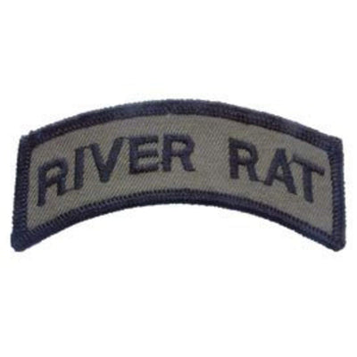 Eagle Emblems 3-1/2"x1" Men's Vietnam Tab River Rat Subdued Patch - Gray - Eagle Leather