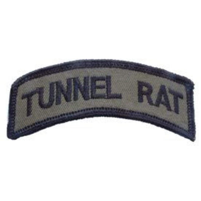Eagle Emblems 3-1/2"x1" Men's Vietnam Tab Tunnel Rat Subdued Patch - Gray - Eagle Leather