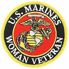 USMC Woman Vet: Marine Corps Woman Veteran Iron On Patch 3