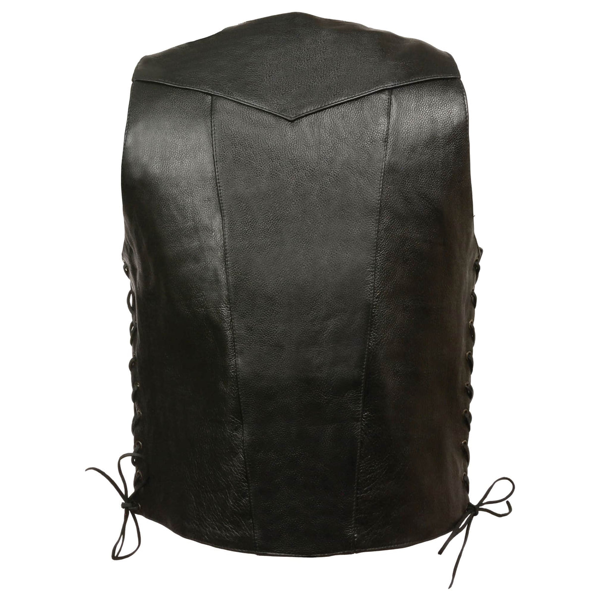 Men's 10 Pocket Vest: Features:

Promotional Grade Leather
Classic Four Snap Front Look with Side Lacing Detail
Two Lower Fro