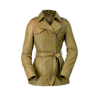 Ladies Traci Jacket Camel: Description
The must have trench coat for anyone's collection