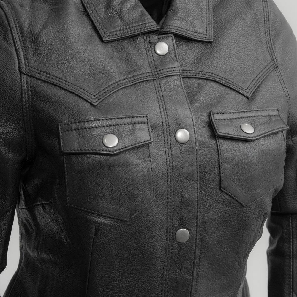 Onyx Women's Leather Shirt: Onyx Women's Leather Motorcycle Shirt
PRODUCT OVERVIEW:
Introducing the Onyx – a perfect blend of