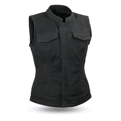 Ladies Ludlow Canvas Vest Black: The Ludlow is our quintessential women's Club Style vest
