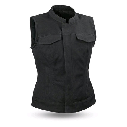 Eagle Leather Women's Canvas Vest - Black - Eagle Leather