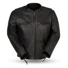 Men's Indy Leather Jacket: Features:

True Fit - order same size as your tee shirt
Scooter style w/ banded collar
Center zipp