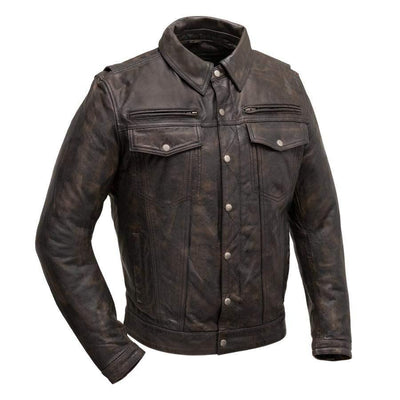 Eagle Leather Men's Villain Leather Jacket - Brown - Eagle Leather