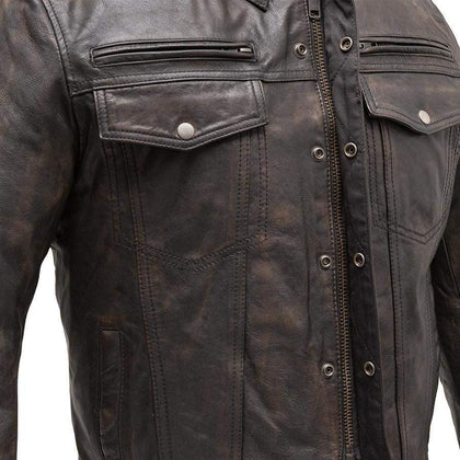 Men's Villain Leather Jacket: Villain Men's Motorcycle Leather Jacket
PRODUCT OVERVIEW:
Exude confidence and style on the ope