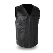 Men's Badlands Zipper Vest: Features:

Soft milled cowhide
Two single snaps chest pockets
Blacked out zip side pockets and si