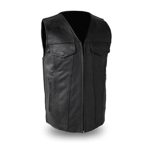 Men's Badlands Zipper Vest: Features:

Soft milled cowhide
Two single snaps chest pockets
Blacked out zip side pockets and si