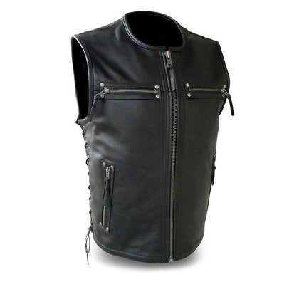 Men's Brawler Vest: Brawler - Men's Leather Motorcycle Vest
PRODUCT OVERVIEW:
Elevate your riding gear with the Brawler, a un