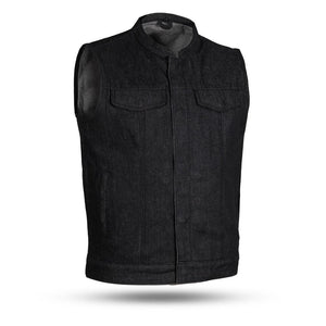 Men's Kershaw Raw Denim Vest: Experience the thrill of the open road like never before with our Kershaw Men's Motorcycle Deni