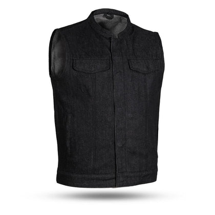Men's Kershaw Raw Denim Vest: Experience the thrill of the open road like never before with our Kershaw Men's Motorcycle Deni