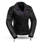 Ladies Iris Jacket Black: Iris - Women's Motorcycle Leather Jacket
The Iris jacket is a classic, motorcycle style jacket with