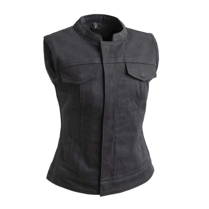 Ladies Lexi Vest: Description
Lexi - Women's Motorcycle Twill Vest
Women's Club Style made in Lightweight Twill