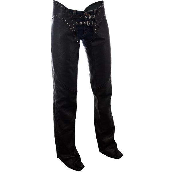 First Classics Women's Low Rise Chap with Studs - Black - Eagle Leather
